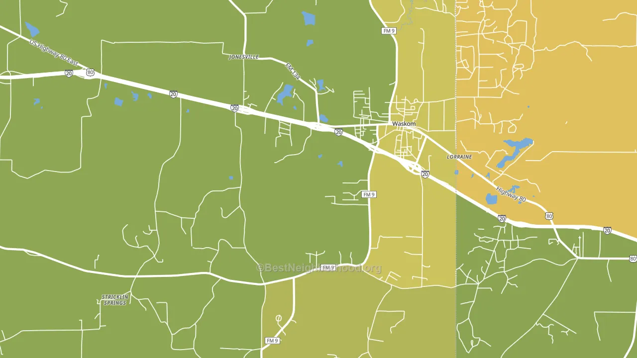 75692, TX block-group voter-turnout map