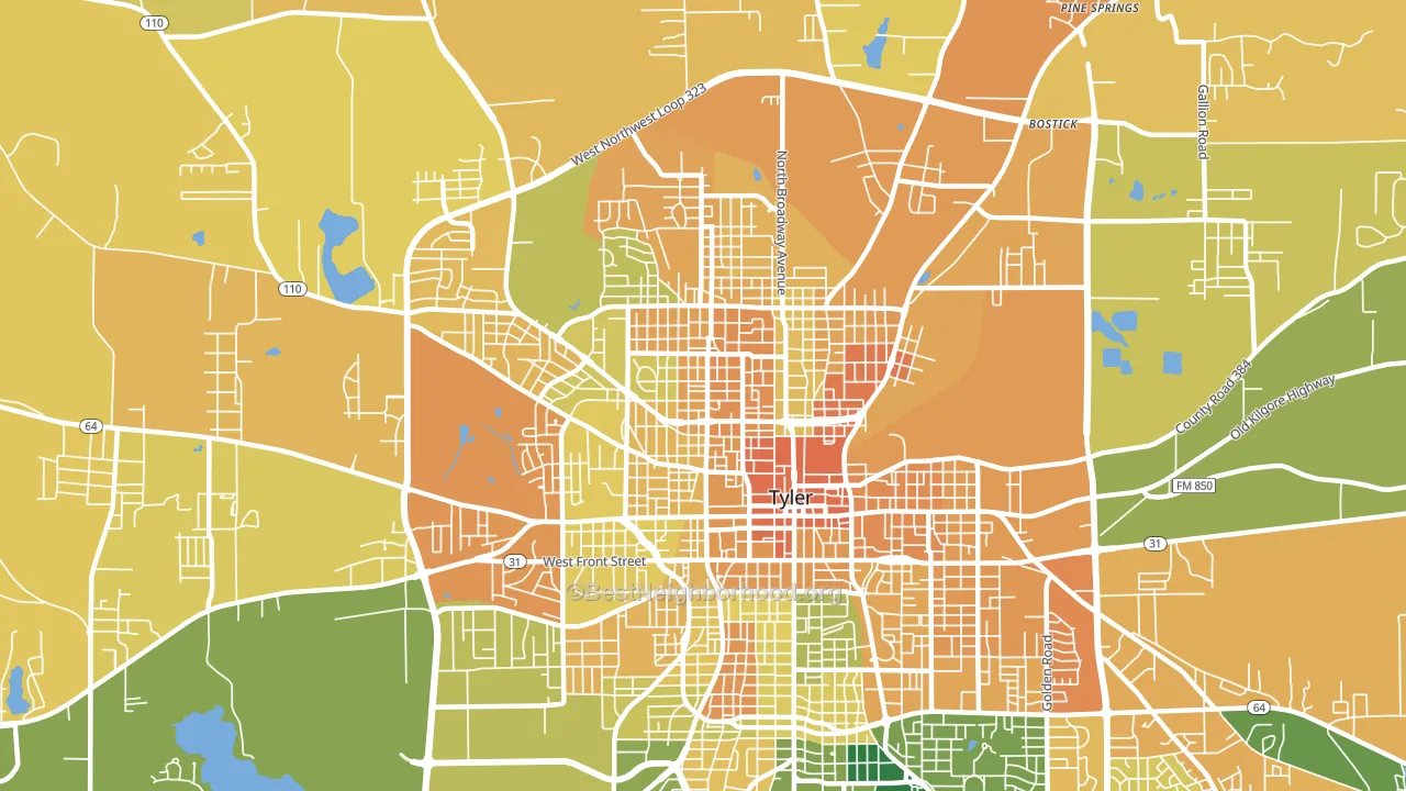 75702, TX block-group voter-turnout map