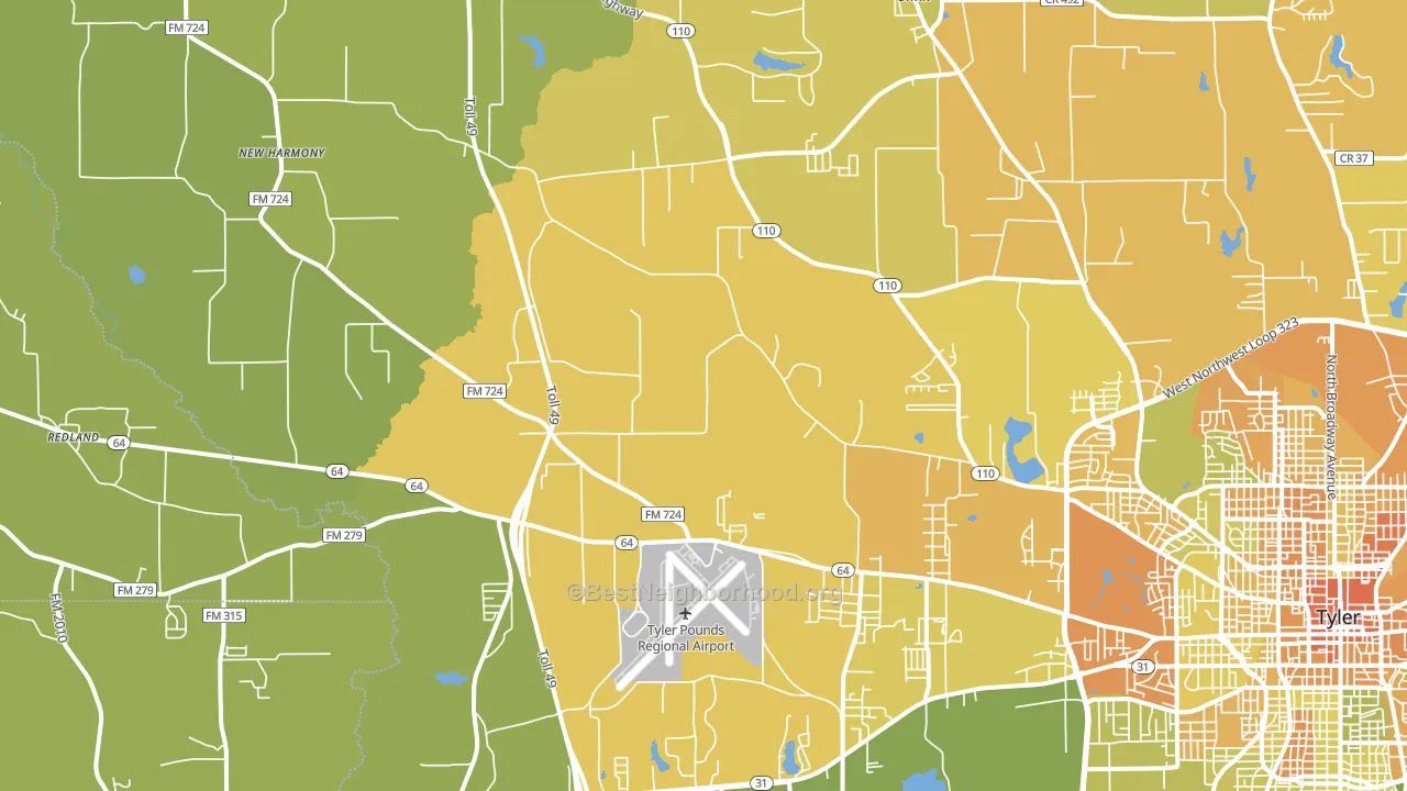 75704, TX block-group voter-turnout map