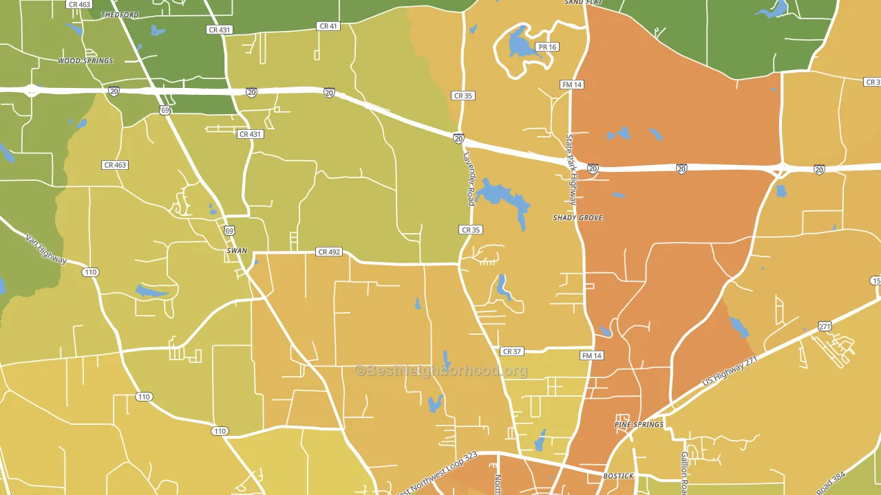 75706, TX block-group voter-turnout map