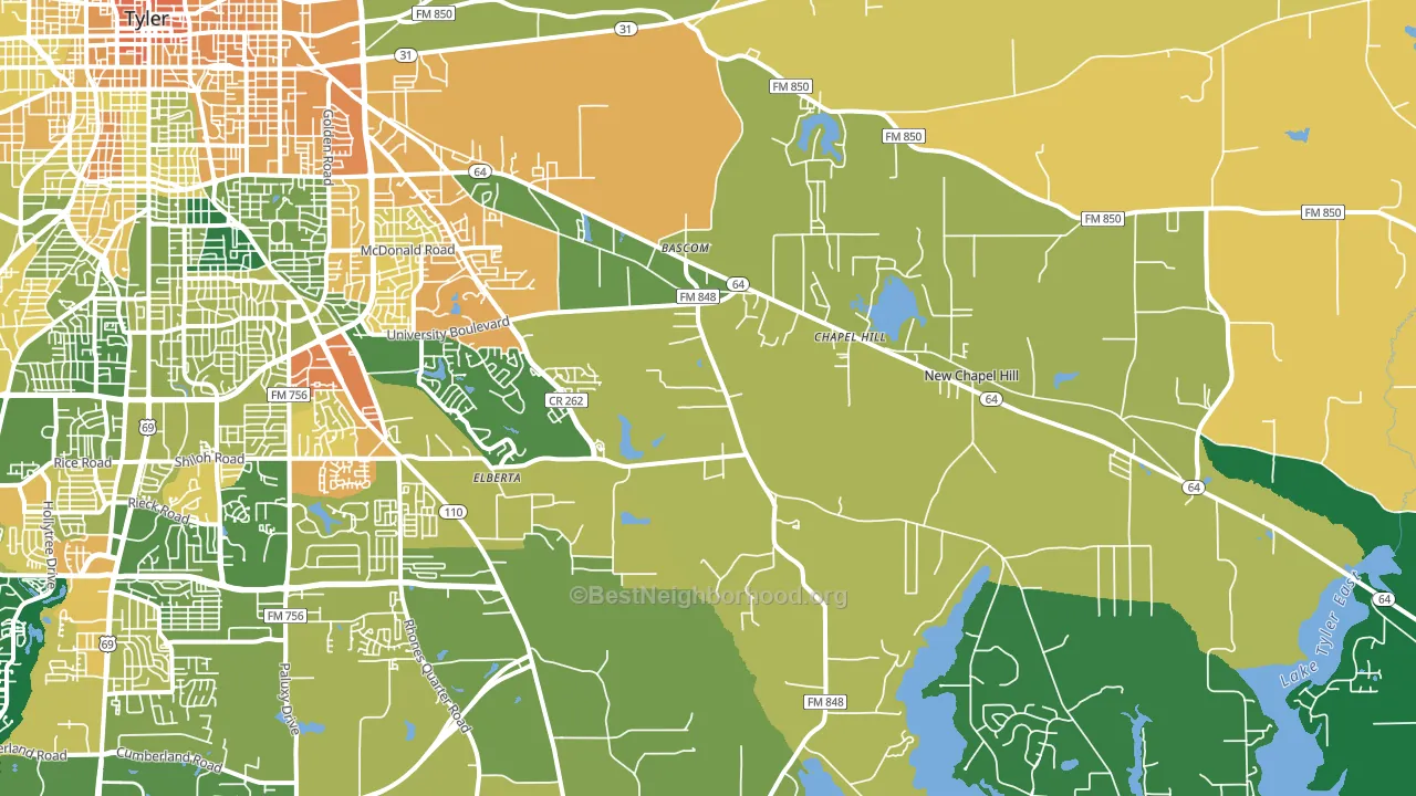 75707, TX block-group voter-turnout map