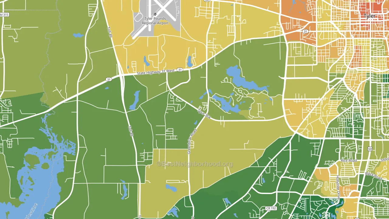 75709, TX block-group voter-turnout map