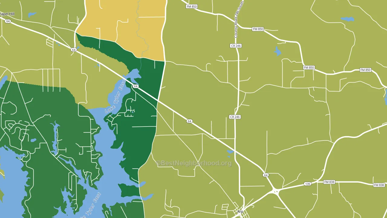 75750, TX block-group voter-turnout map