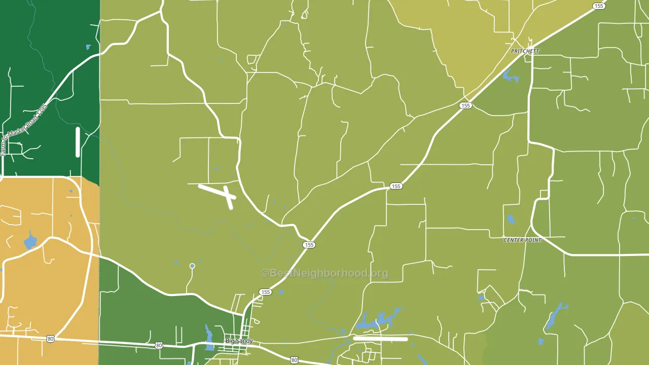 75755, TX block-group voter-turnout map