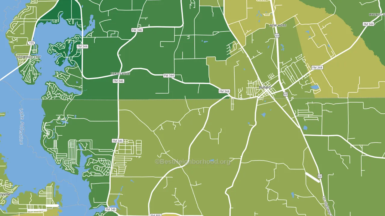 75757, TX block-group voter-turnout map