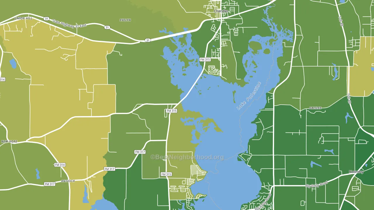 75758, TX block-group voter-turnout map
