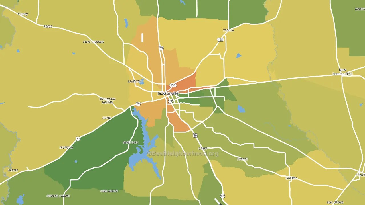 75766, TX block-group voter-turnout map