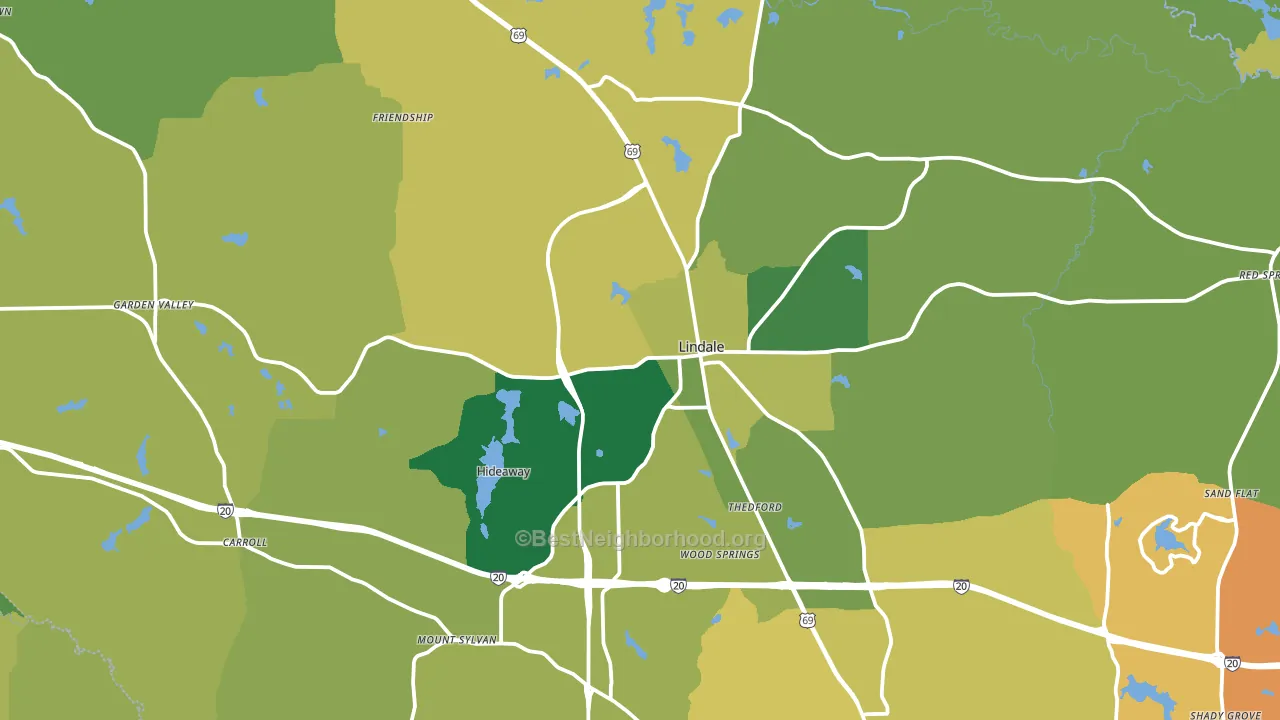 75771, TX block-group voter-turnout map