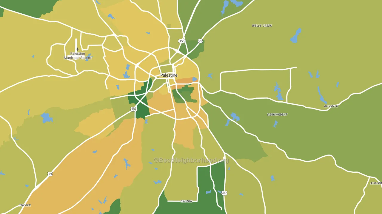 75801, TX block-group voter-turnout map