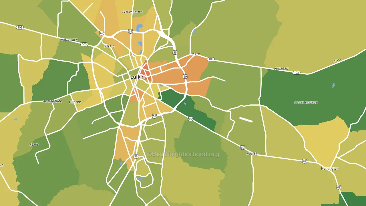 75901, TX block-group voter-turnout map