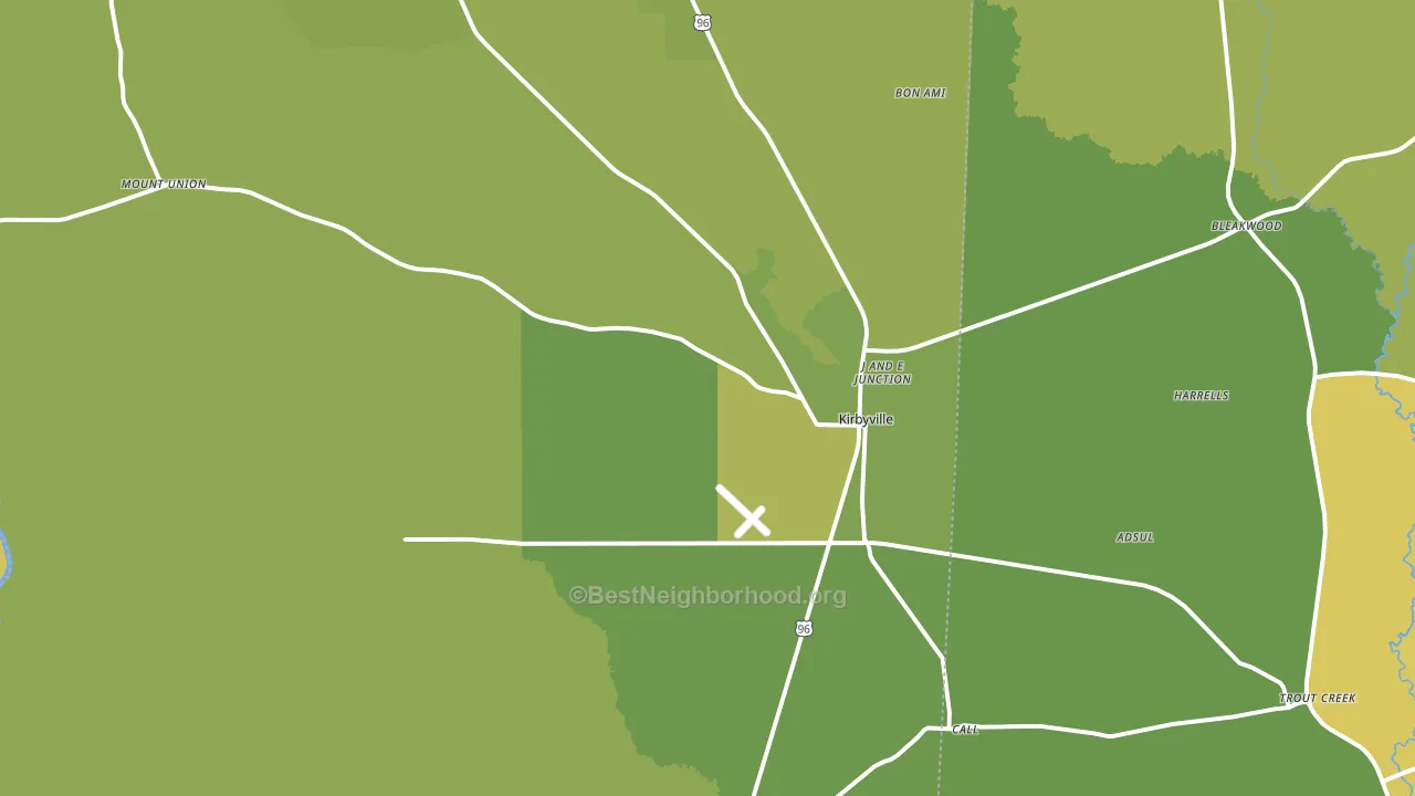 75956, TX block-group voter-turnout map