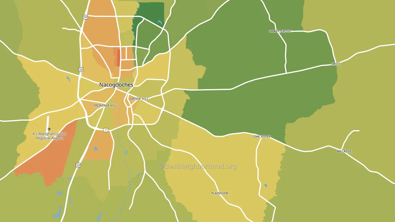 75961, TX block-group voter-turnout map