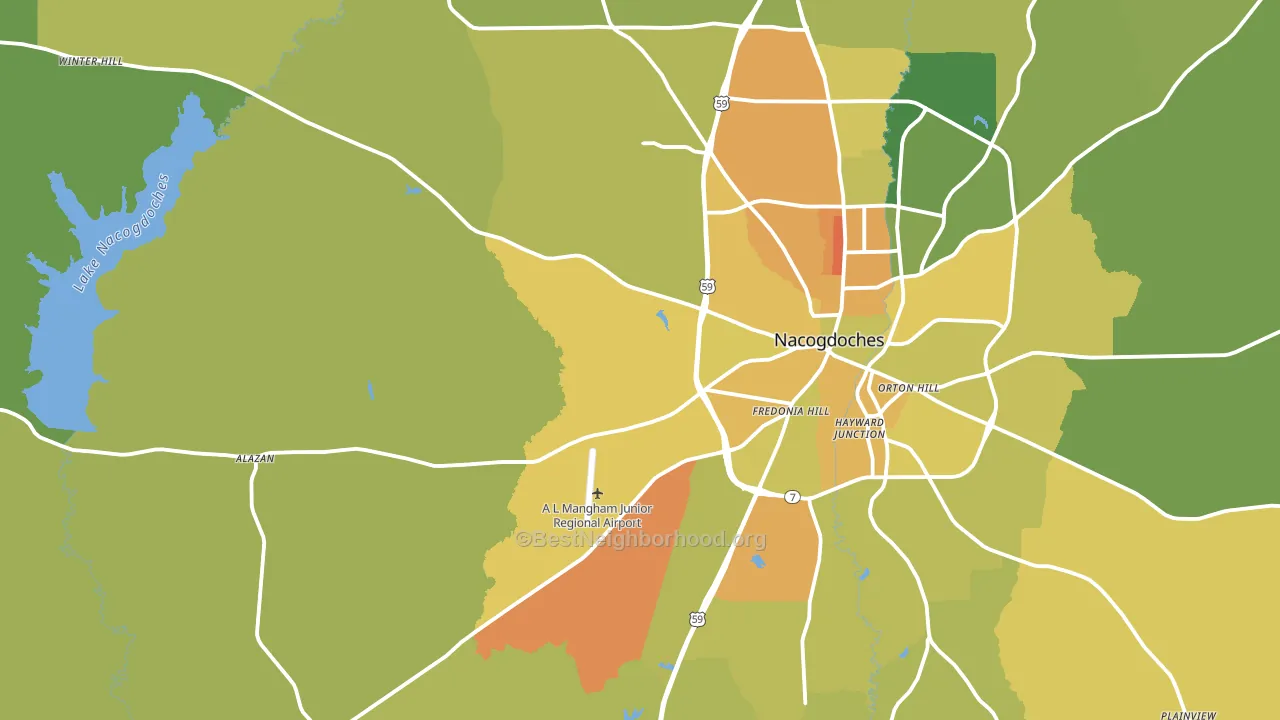 75964, TX block-group voter-turnout map