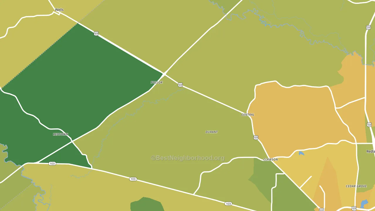 75969, TX block-group voter-turnout map