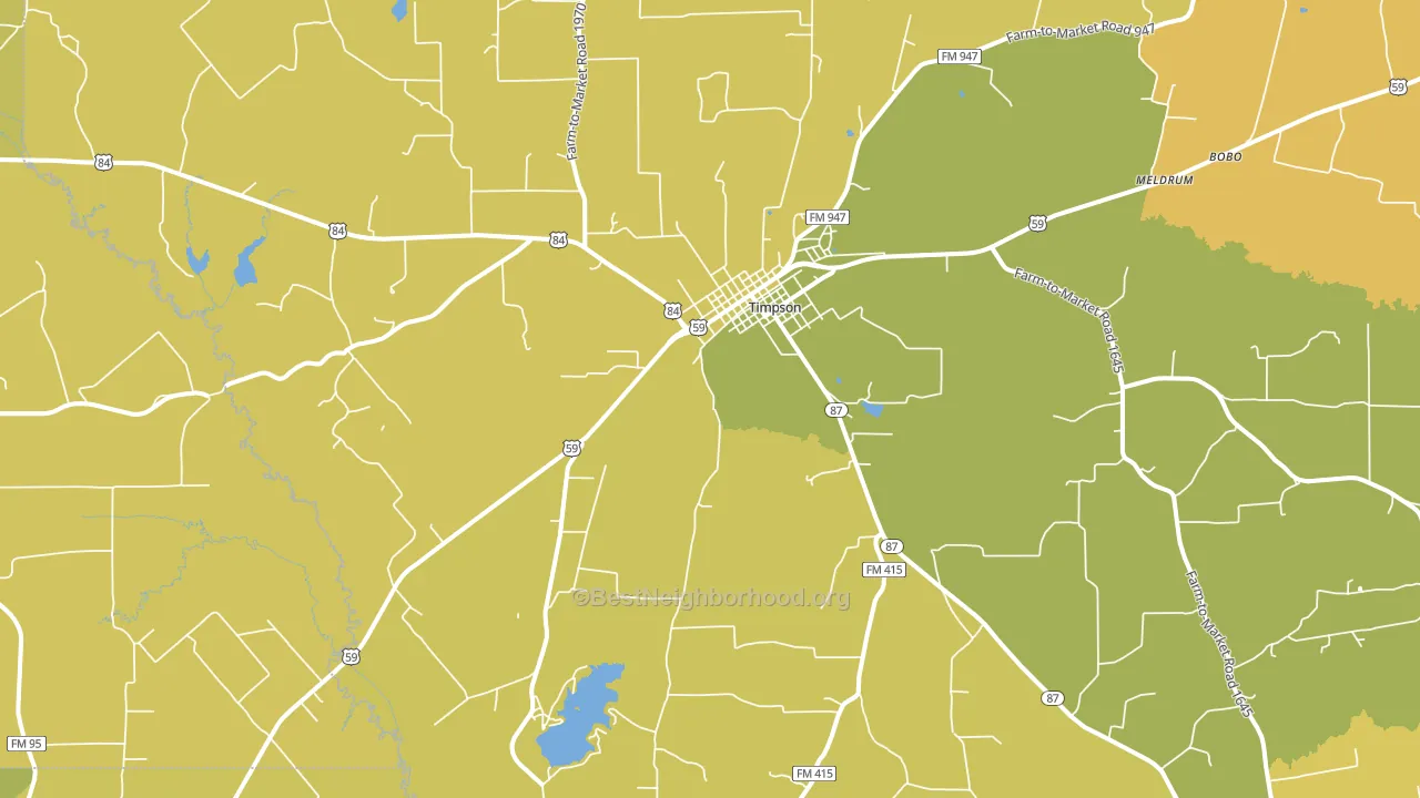 75975, TX block-group voter-turnout map