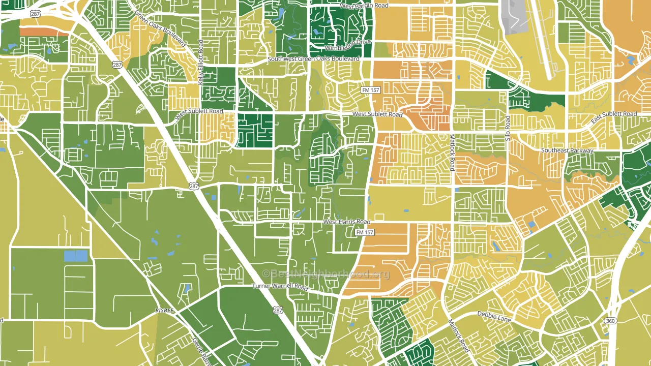 76001, TX block-group voter-turnout map