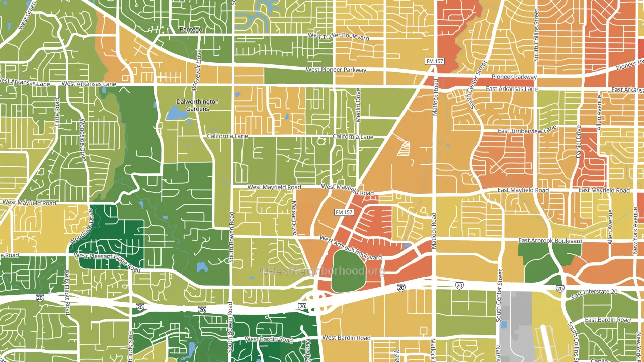 76015, TX block-group voter-turnout map