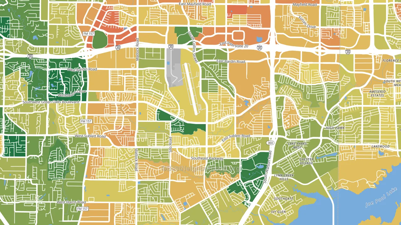 76018, TX block-group voter-turnout map