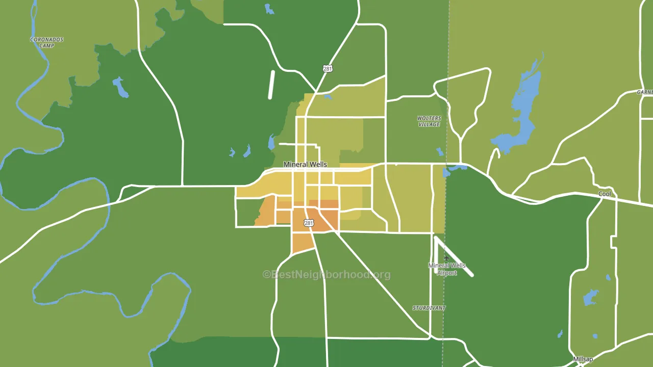 76067, TX block-group voter-turnout map
