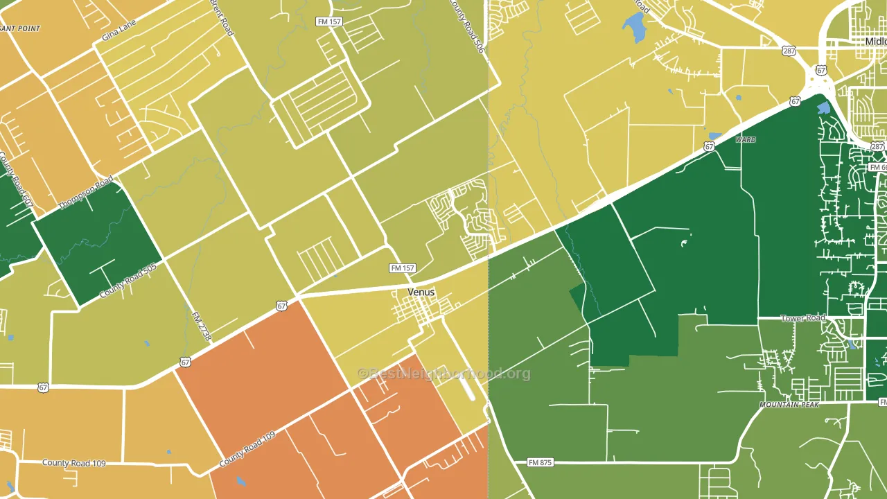 76084, TX block-group voter-turnout map