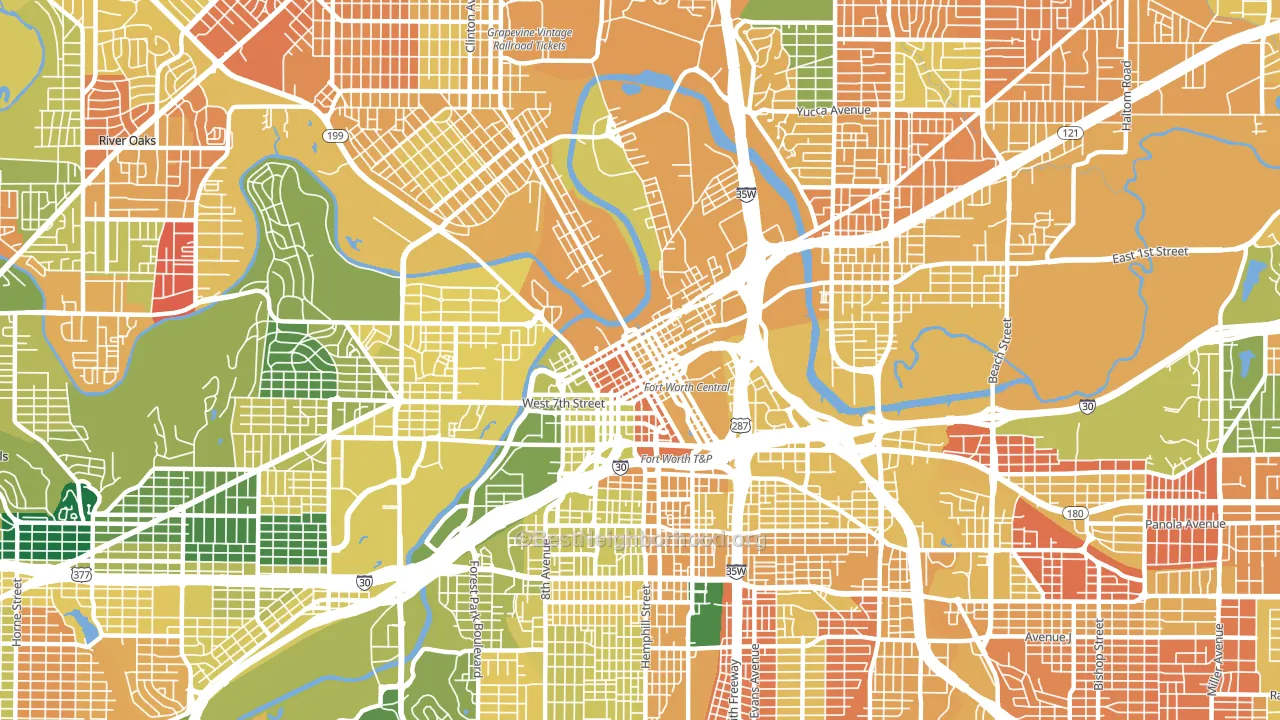 76102, TX block-group voter-turnout map