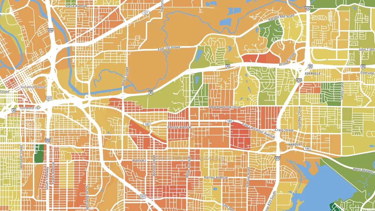 76103, TX block-group voter-turnout map