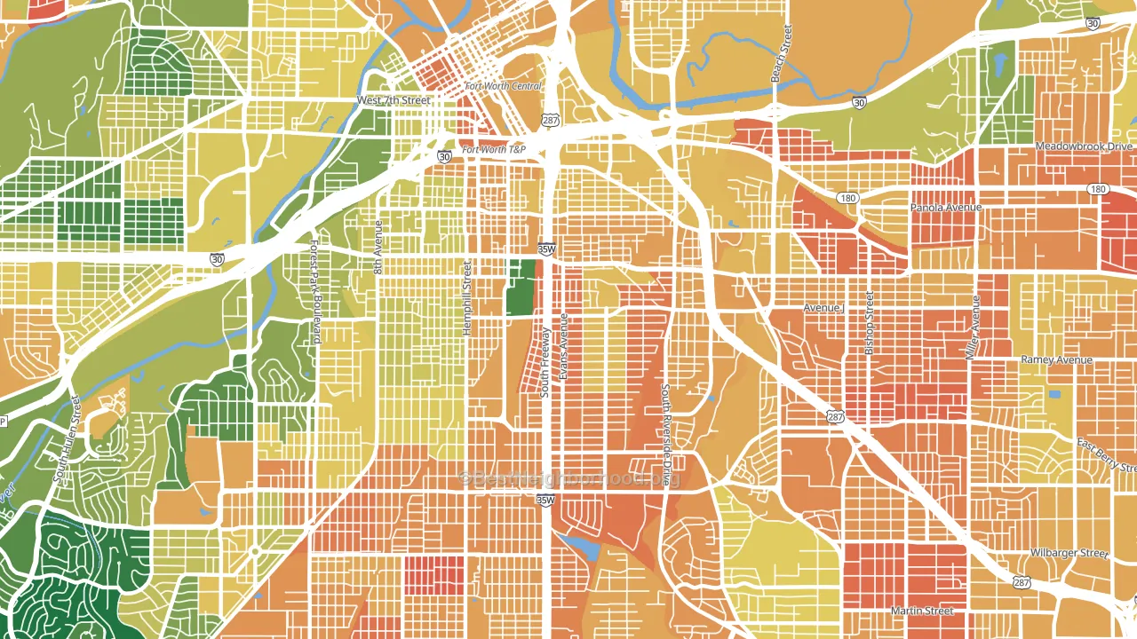 76104, TX block-group voter-turnout map