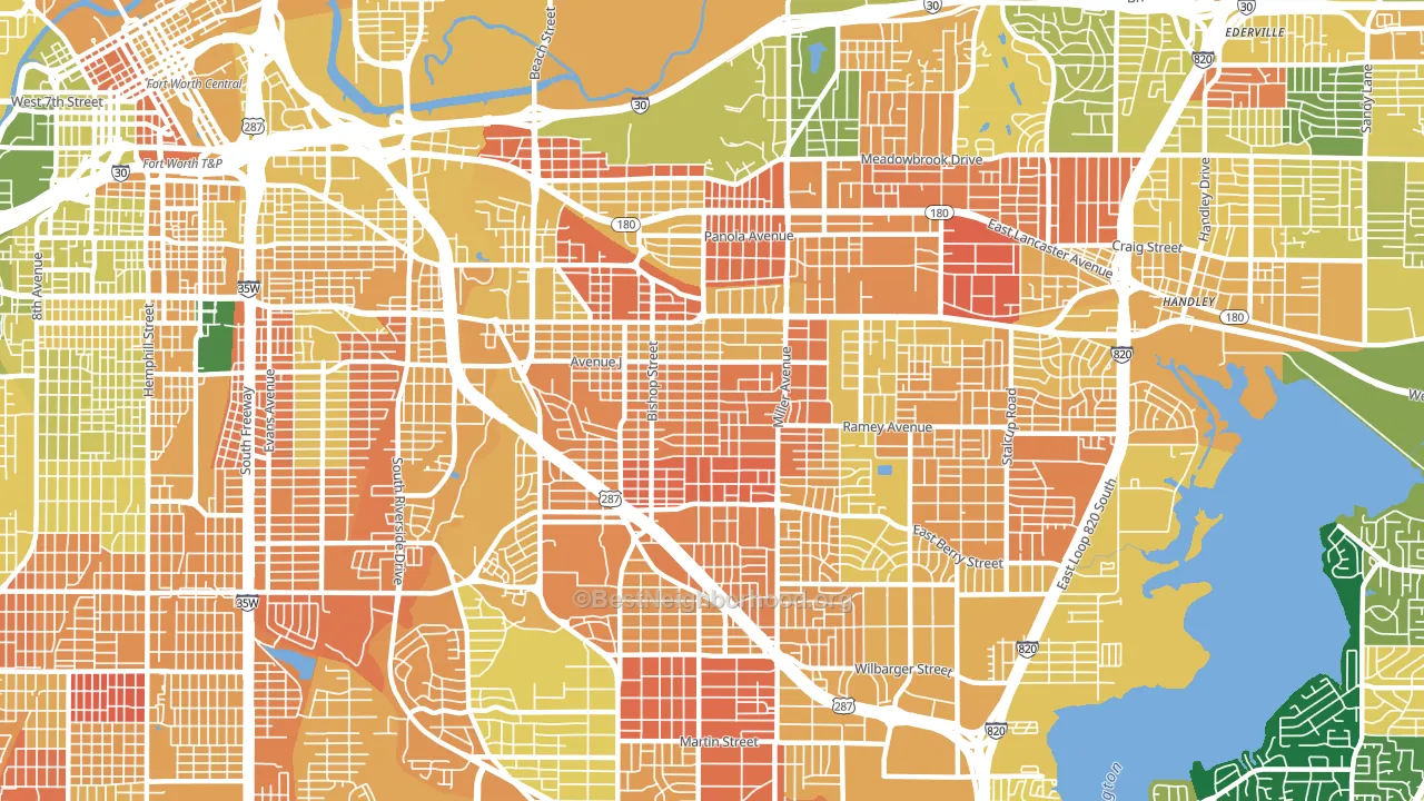 76105, TX block-group voter-turnout map