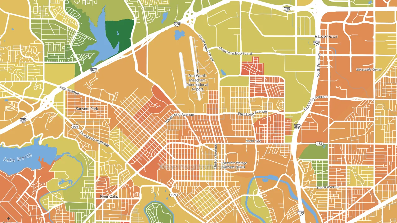 76106, TX block-group voter-turnout map