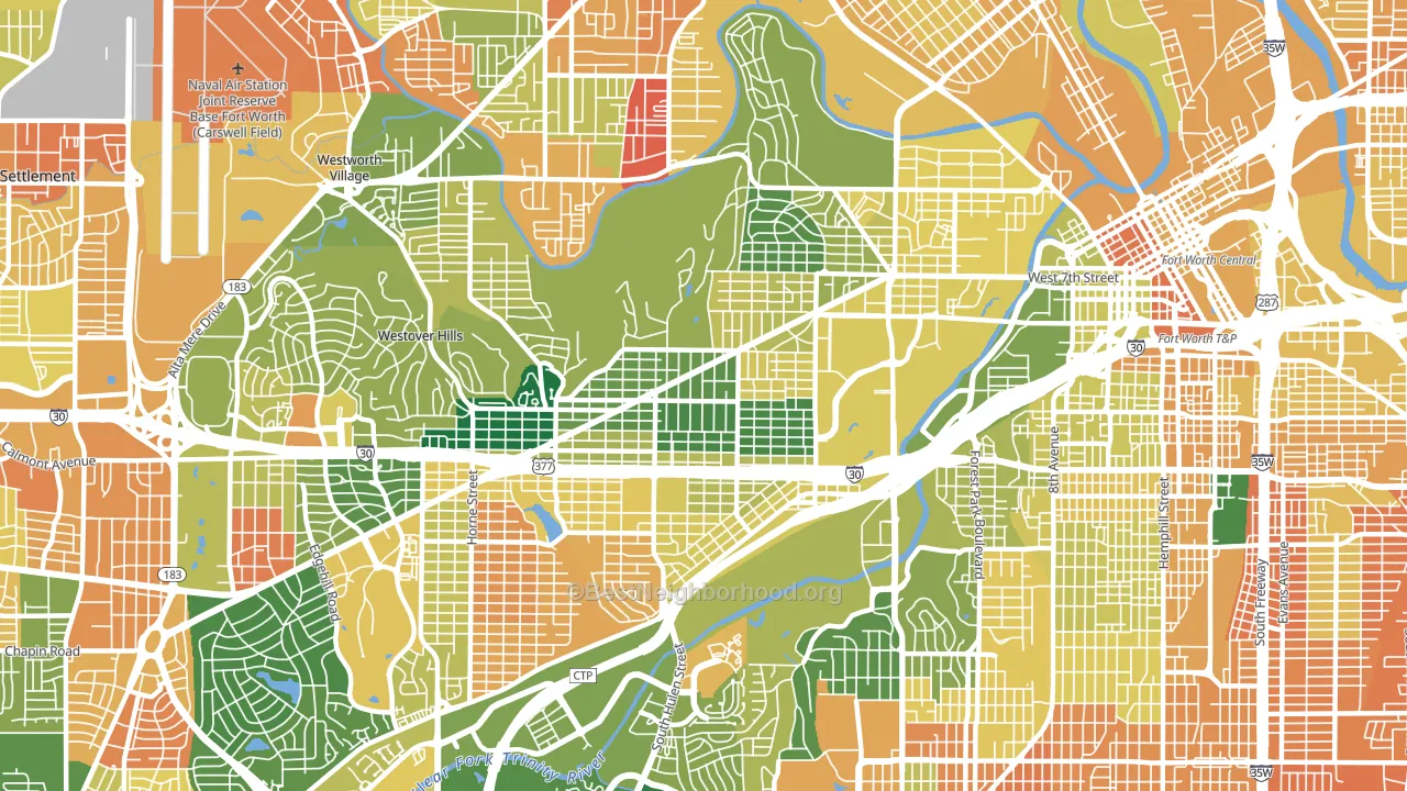 76107, TX block-group voter-turnout map