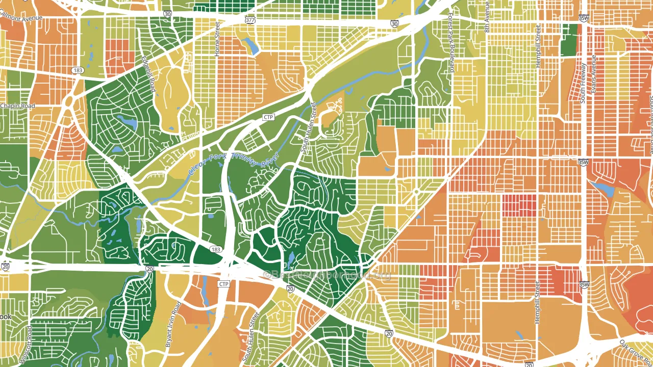 76109, TX block-group voter-turnout map