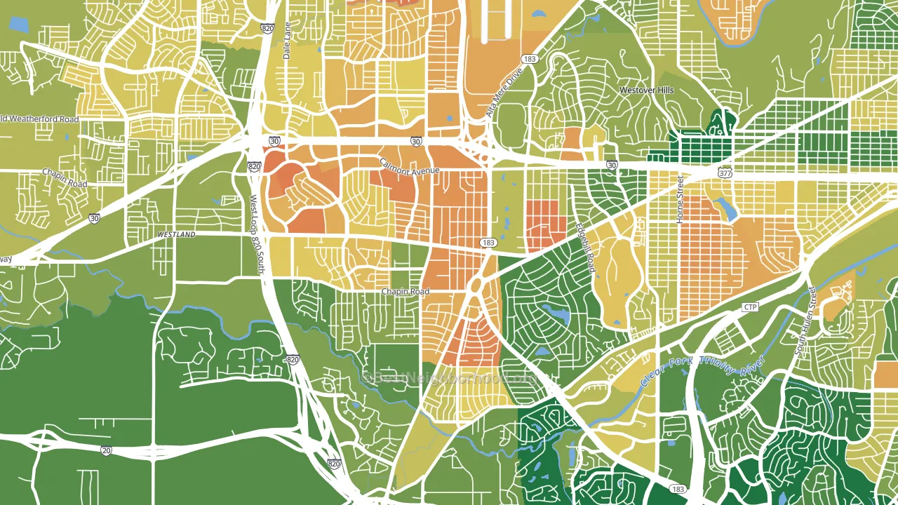 76116, TX block-group voter-turnout map