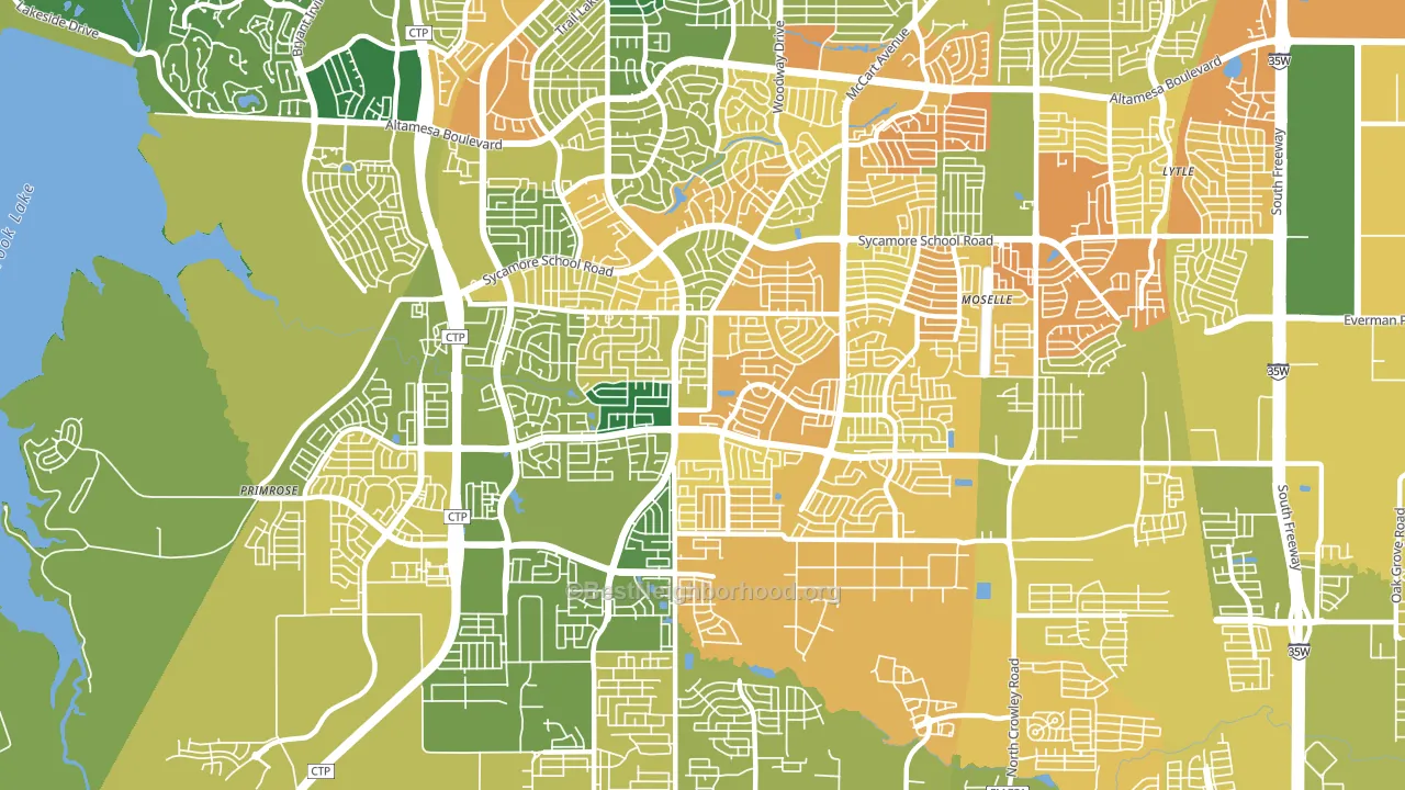 76123, TX block-group voter-turnout map