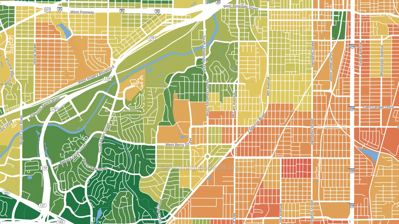76129, TX block-group voter-turnout map