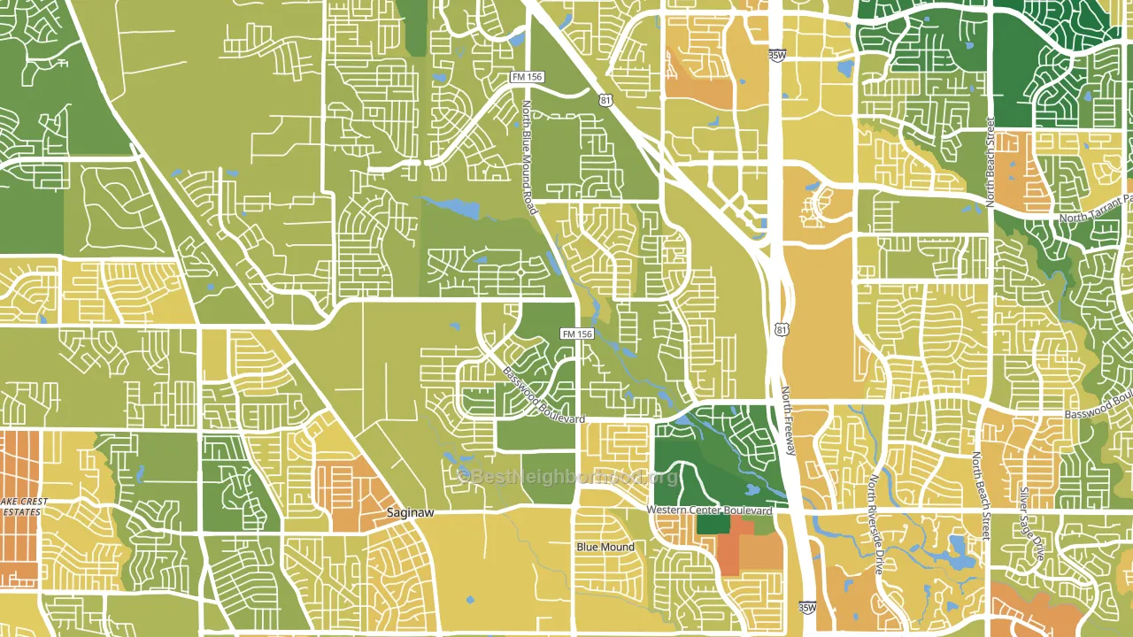 76131, TX block-group voter-turnout map