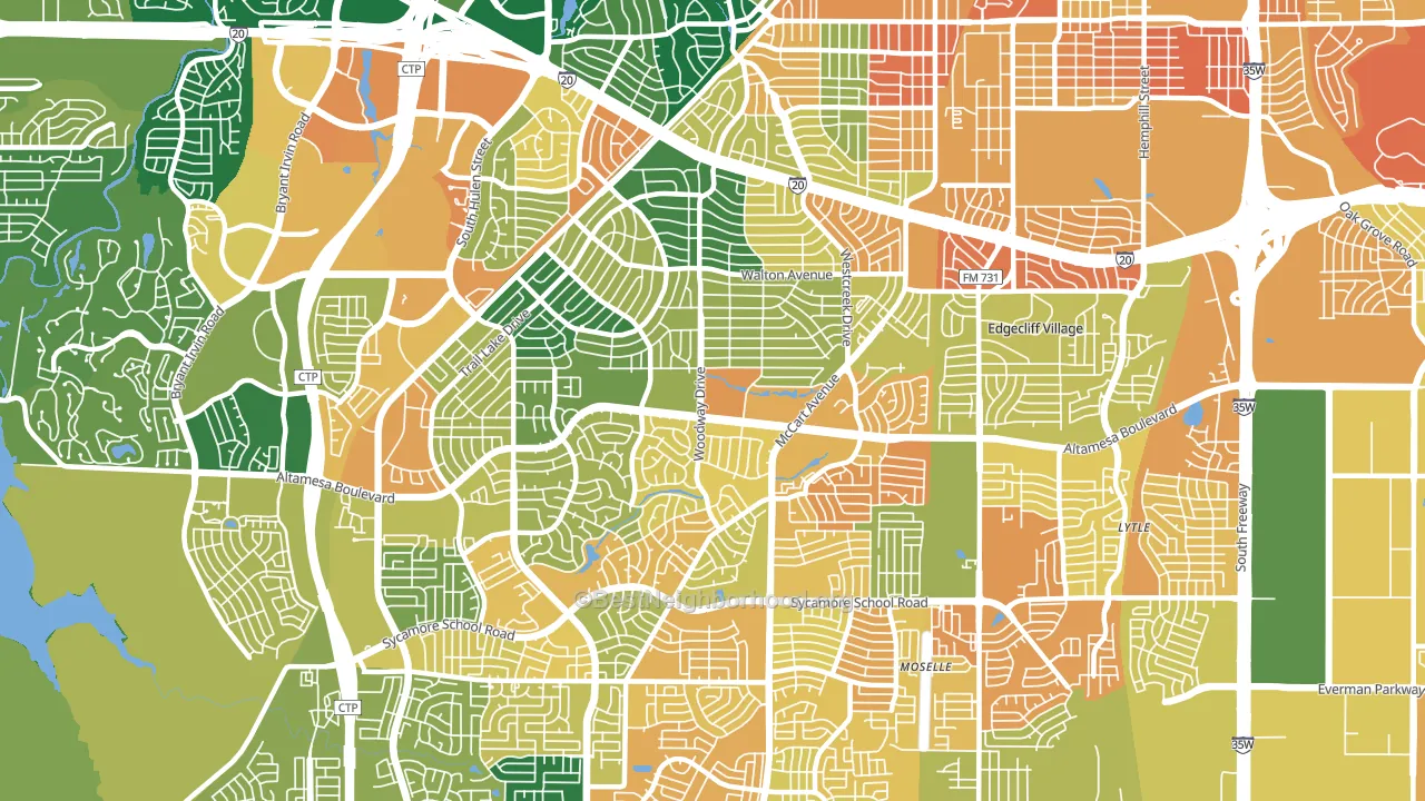 76133, TX block-group voter-turnout map