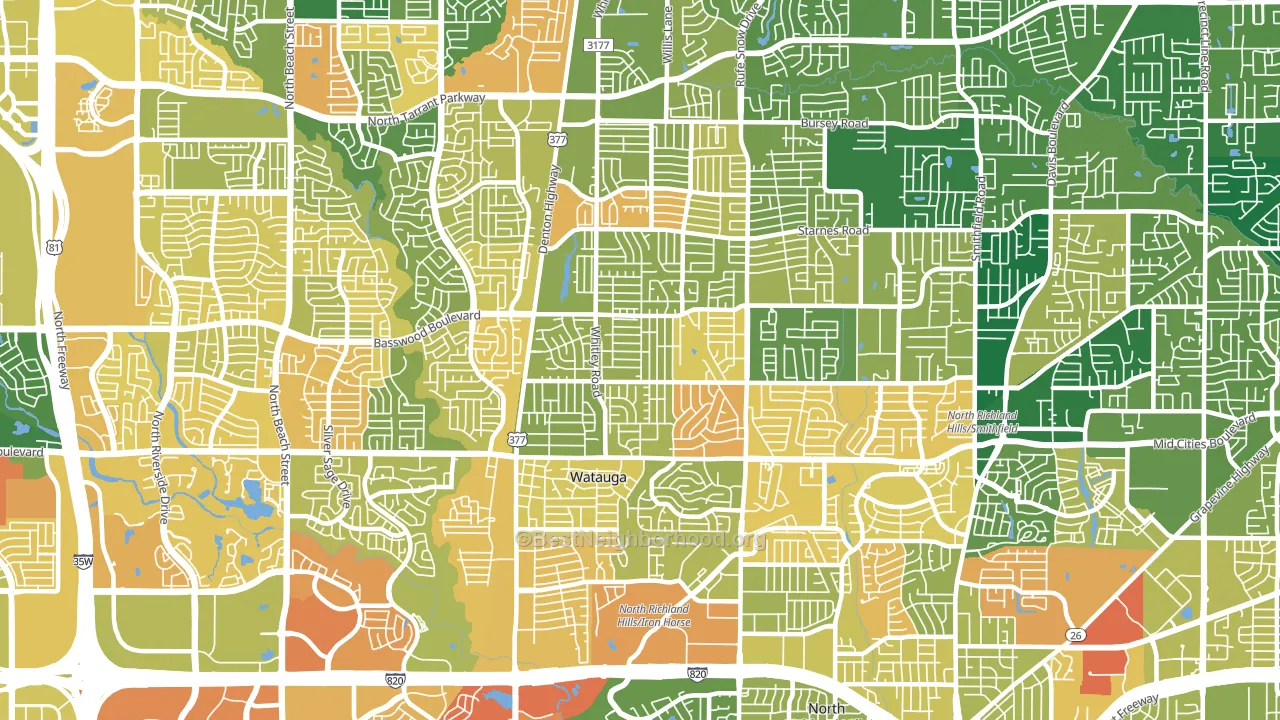 76148, TX block-group voter-turnout map