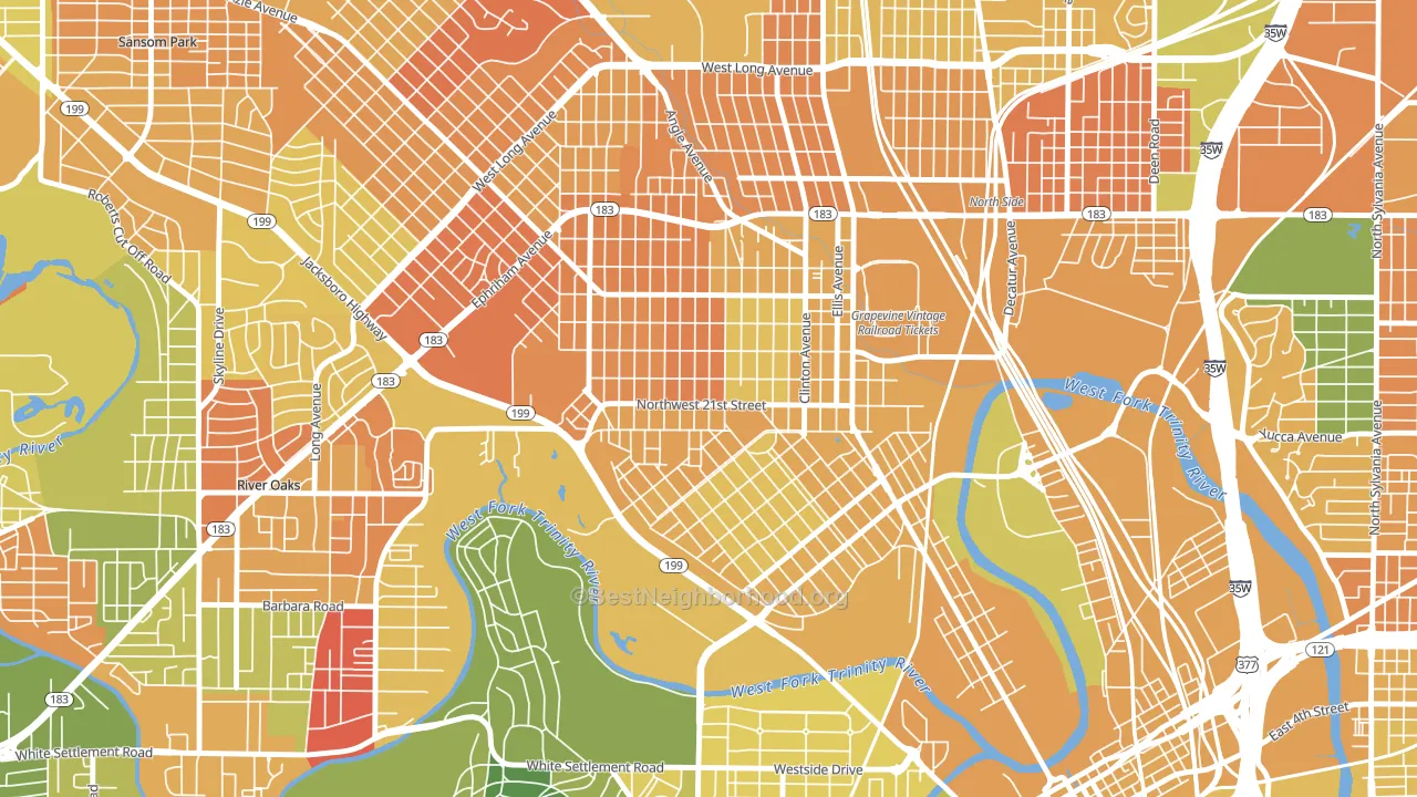 76164, TX block-group voter-turnout map