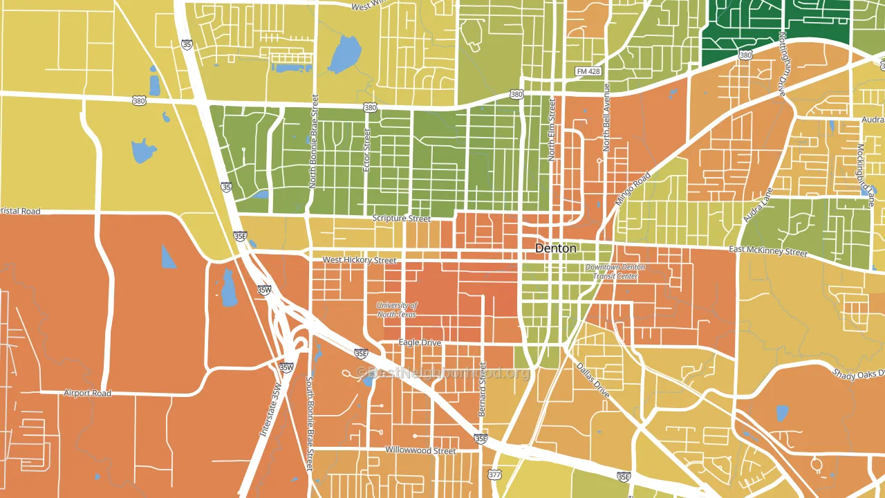 76201, TX block-group voter-turnout map