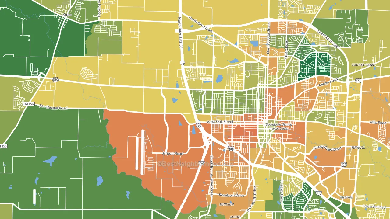 76207, TX block-group voter-turnout map
