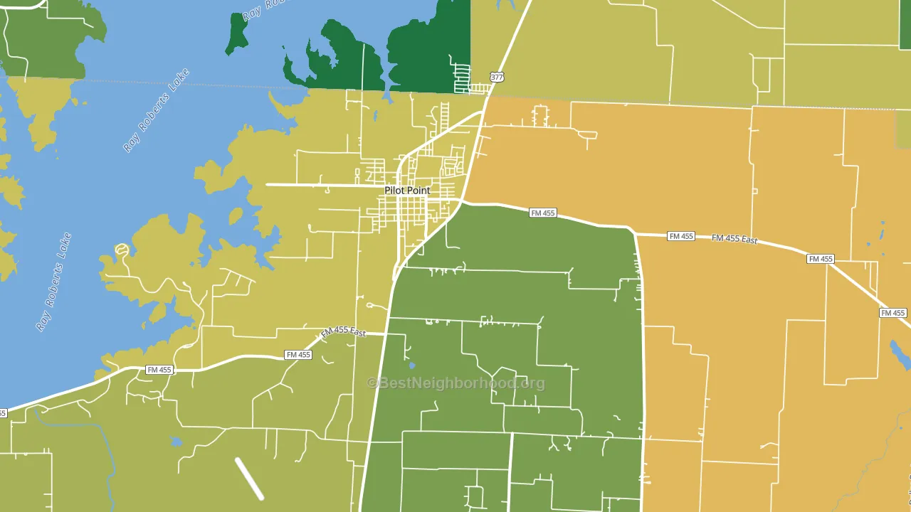 76258, TX block-group voter-turnout map