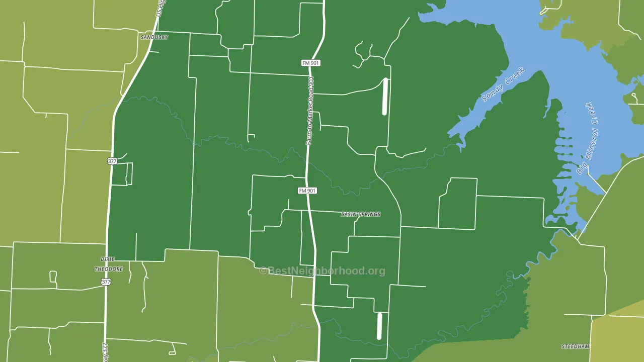 76264, TX block-group voter-turnout map