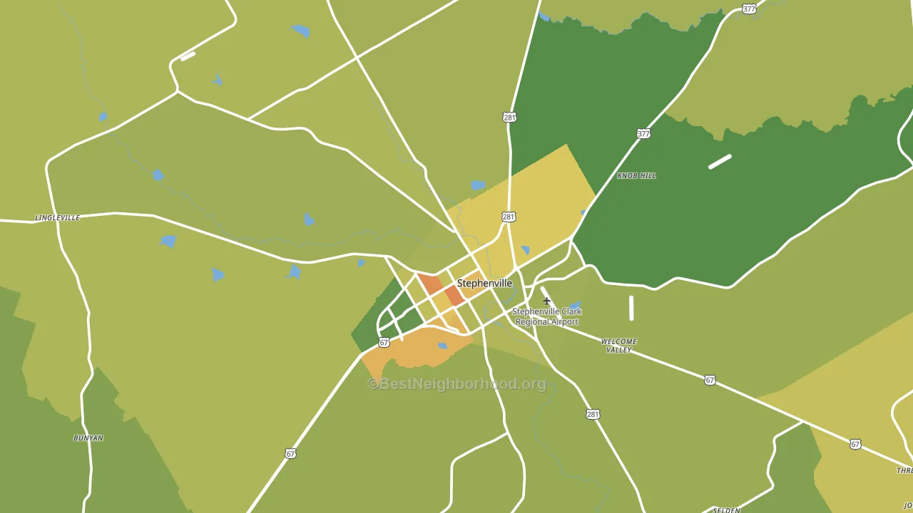 76401, TX block-group voter-turnout map