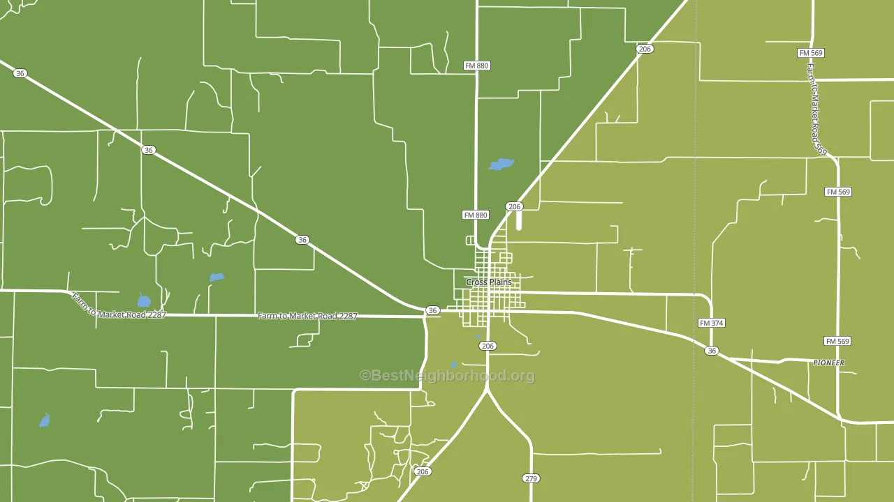 76443, TX block-group voter-turnout map