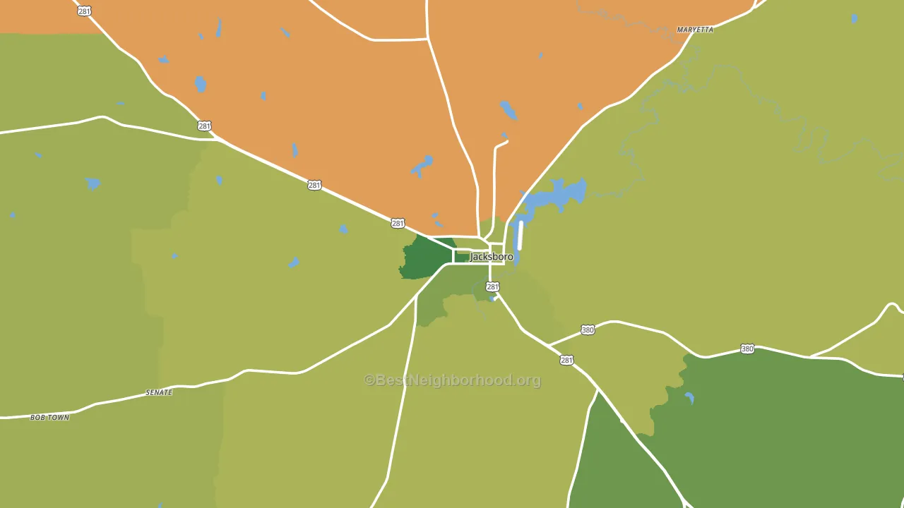 76458, TX block-group voter-turnout map