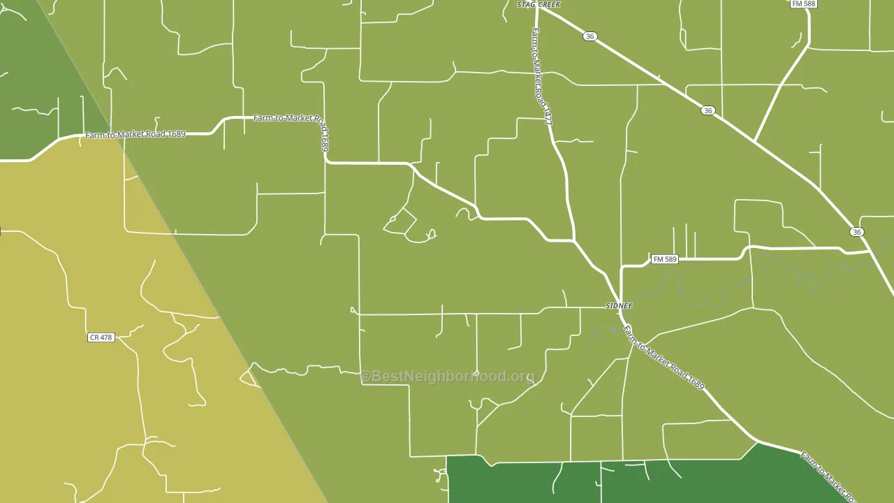 76474, TX block-group voter-turnout map