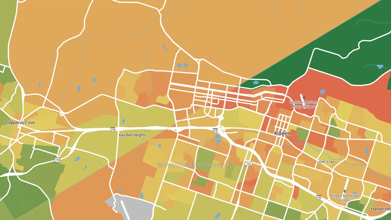 76544, TX block-group voter-turnout map