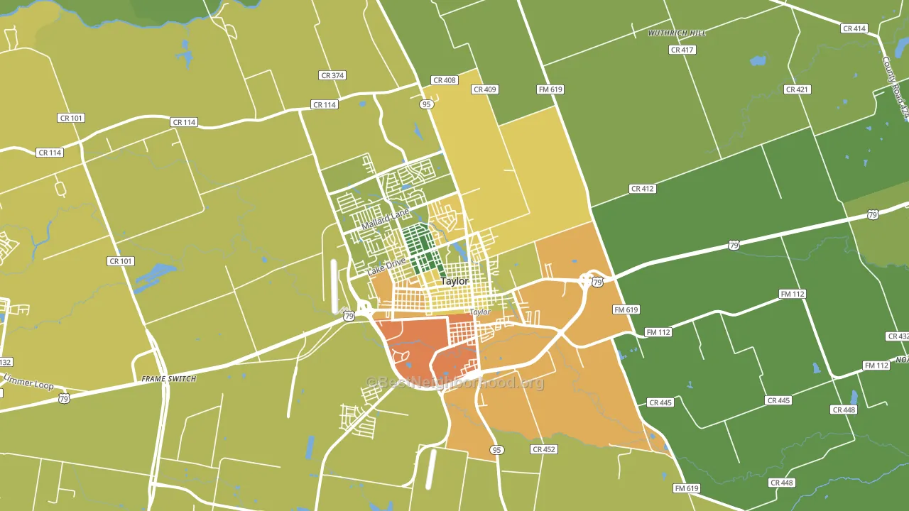 76574, TX block-group voter-turnout map