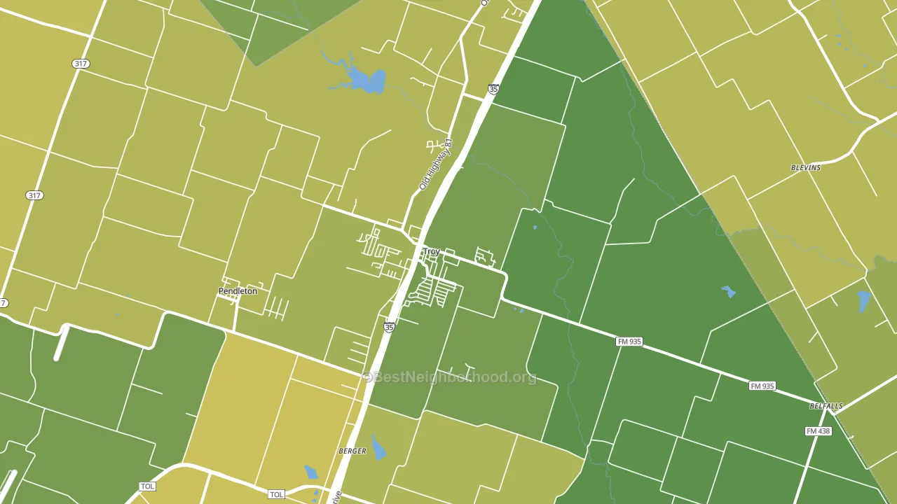 76579, TX block-group voter-turnout map