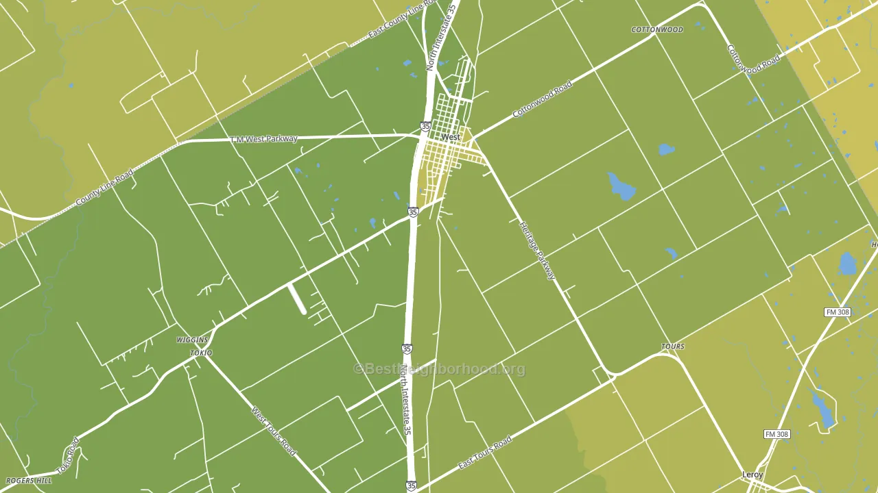 76691, TX block-group voter-turnout map